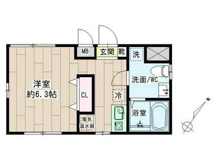 レガリア鶴見中央(ワンルーム/4階)の間取り写真