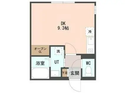 コフレ西町北(ワンルーム/3階)の間取り写真