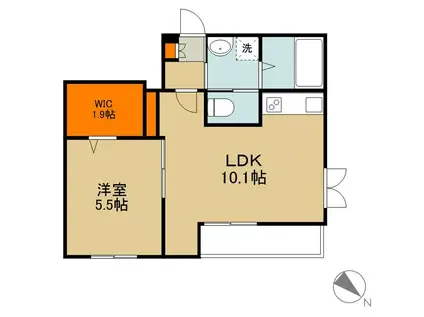 メゾン・アルチザン(1LDK/2階)の間取り写真