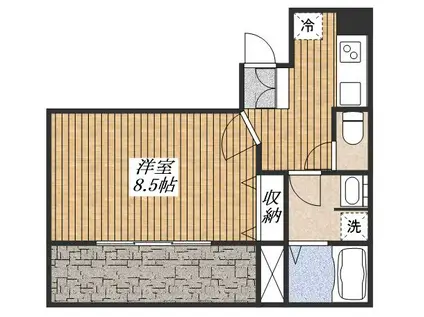 STEP1(1K/2階)の間取り写真