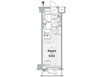 メイクス東向島II(1K/2階)の間取り写真