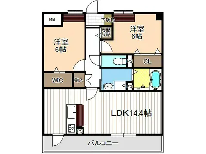 グランツ(2LDK/1階)の間取り写真