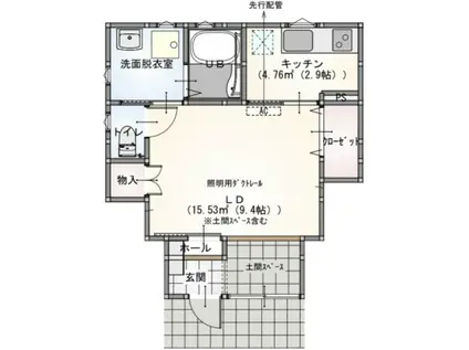 S.A.BOX寺家C棟(ワンルーム/1階)の間取り写真