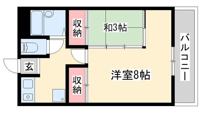 ラフェスタ加東(1LK/5階)の間取り写真