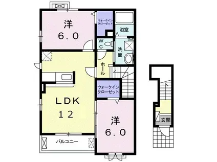 PETIT MAISON(2LDK/2階)の間取り写真