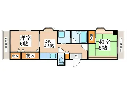 ジョイフル東大泉(2DK/4階)の間取り写真