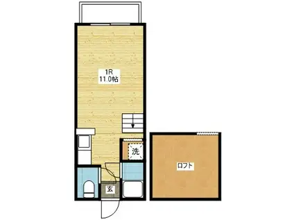 MINATOヒルズ(ワンルーム/1階)の間取り写真