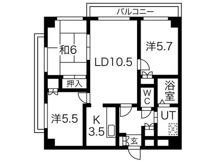 ブエナビスタ姫路ウエスト(3LDK/4階)の間取り写真