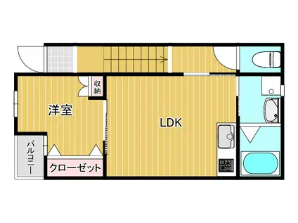 プレステージア豊饒(1LDK/2階)の間取り写真