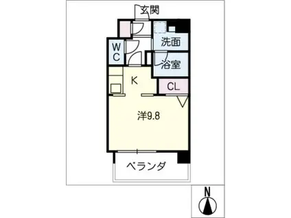 MIO・REVE(ワンルーム/2階)の間取り写真