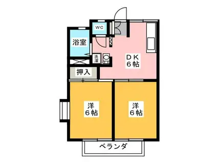 井上ハイツ(2DK/2階)の間取り写真