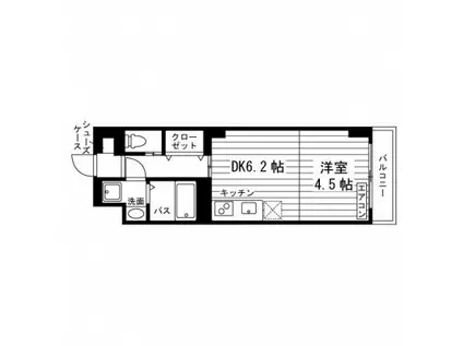 UNIETERNA仙台角五郎(1DK/4階)の間取り写真