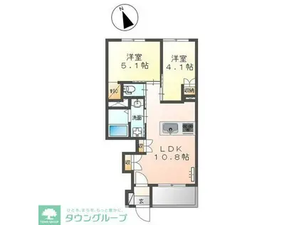 ネージュ(2LDK/1階)の間取り写真