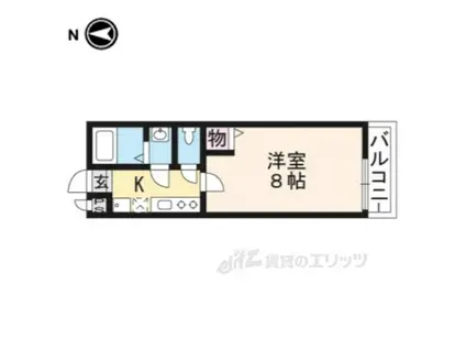 COCO三条天神川(1K/1階)の間取り写真