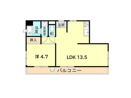 ふじハイツ(1LDK/2階)の間取り写真