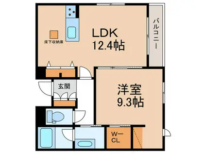  シャーメゾン有栖川(1LDK/1階)の間取り写真