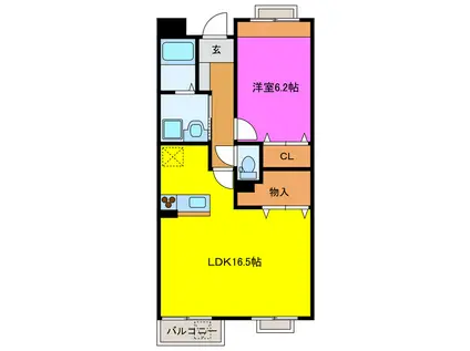 グランデーアM(1LDK/3階)の間取り写真