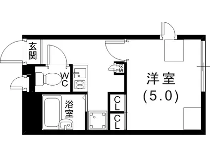 レオパレス平野(1K/1階)の間取り写真