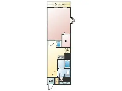 ネオライフ新大阪 東棟(1K/2階)の間取り写真