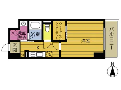 ソラテリエ石垣東(1K/2階)の間取り写真