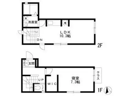 ヴィレエスト2(1SLDK/1階)の間取り写真