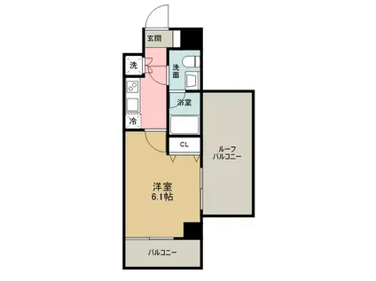 ルクレ高野台レジデンス(1K/10階)の間取り写真