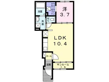 こすもす加賀野(1LDK/1階)の間取り写真