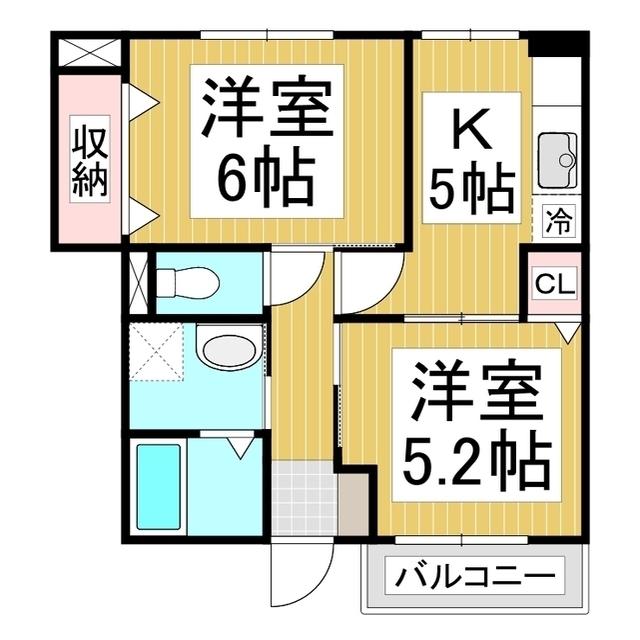 ハッピ-・エディ・タウン(2K/1階)の間取り写真