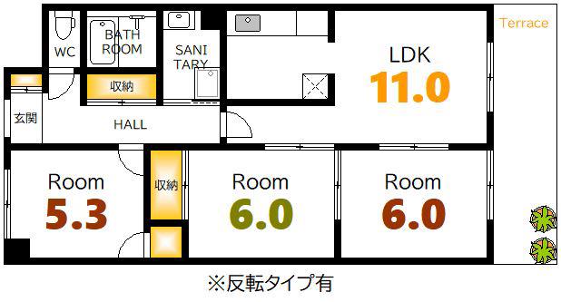 ファミーユ舟入中町(3LDK/8階)の間取り写真