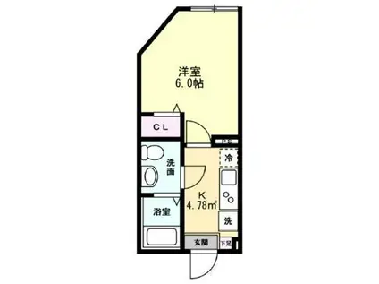 ルージュエール豊四季(1K/2階)の間取り写真