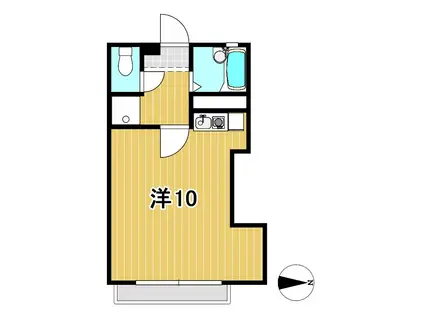 パレロワイヤル(ワンルーム/2階)の間取り写真