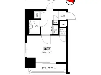 木下ダイヤモンドパレス(1K/4階)の間取り写真