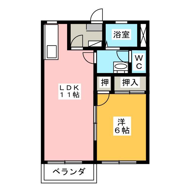 コスモビレッジIV(1LDK/2階)の間取り写真