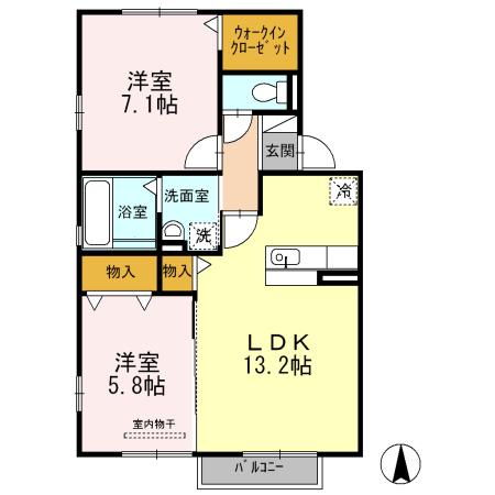 マノワール・KII A(2LDK/2階)の間取り写真