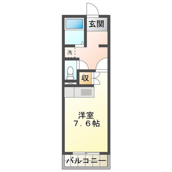 ダイアナポリス鳥居I(ワンルーム/1階)の間取り写真