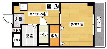 コーポエコード(1K/2階)の間取り写真