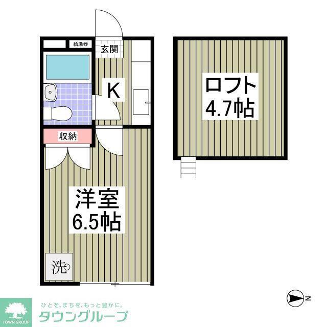 カルミア(1K/1階)の間取り写真