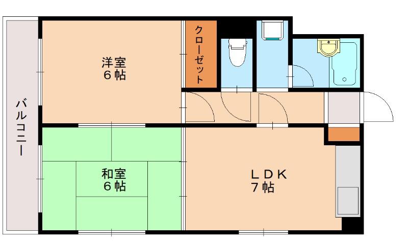 吉村ビル(2DK/4階)の間取り写真