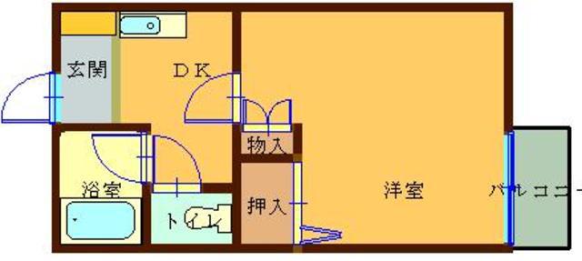 グリーンハイツ川崎(1K/1階)の間取り写真