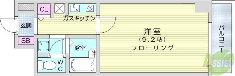 KC21ビル(1K/10階)の間取り写真