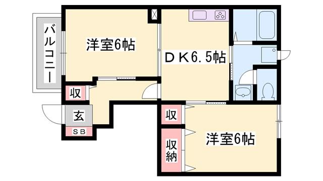 レジデンス東蒲田(2DK/1階)の間取り写真