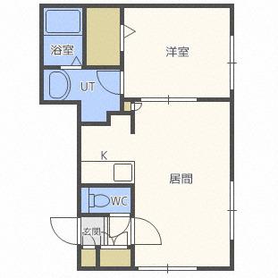 グランメール北40条B(1LDK/3階)の間取り写真