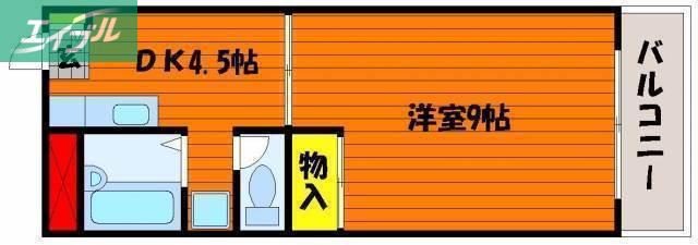 カーサプリメーラ(1DK/3階)の間取り写真