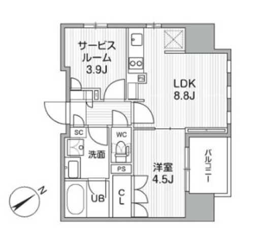 グランエール西日暮里ノース(1SLDK/5階)の間取り写真