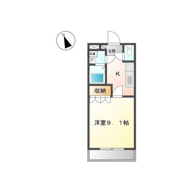 グランドボヌール(1K/3階)の間取り写真