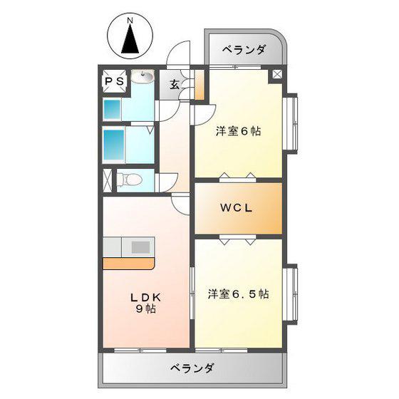 マジェスティ(2LDK/1階)の間取り写真