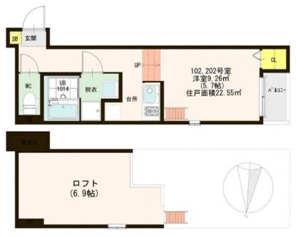 STAGE今市(1K/1階)の間取り写真