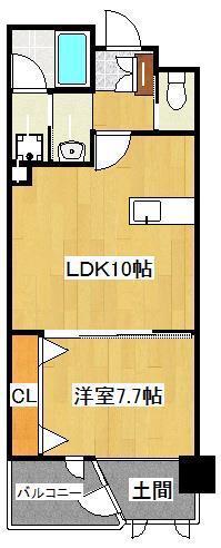 ロイヤル光貞台(1LDK/2階)の間取り写真