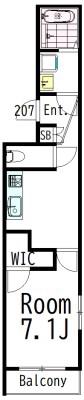 CASA ARBOL GRANDE(1K/2階)の間取り写真