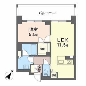 リビエナ グラン 新梅田(1LDK/7階)の間取り写真